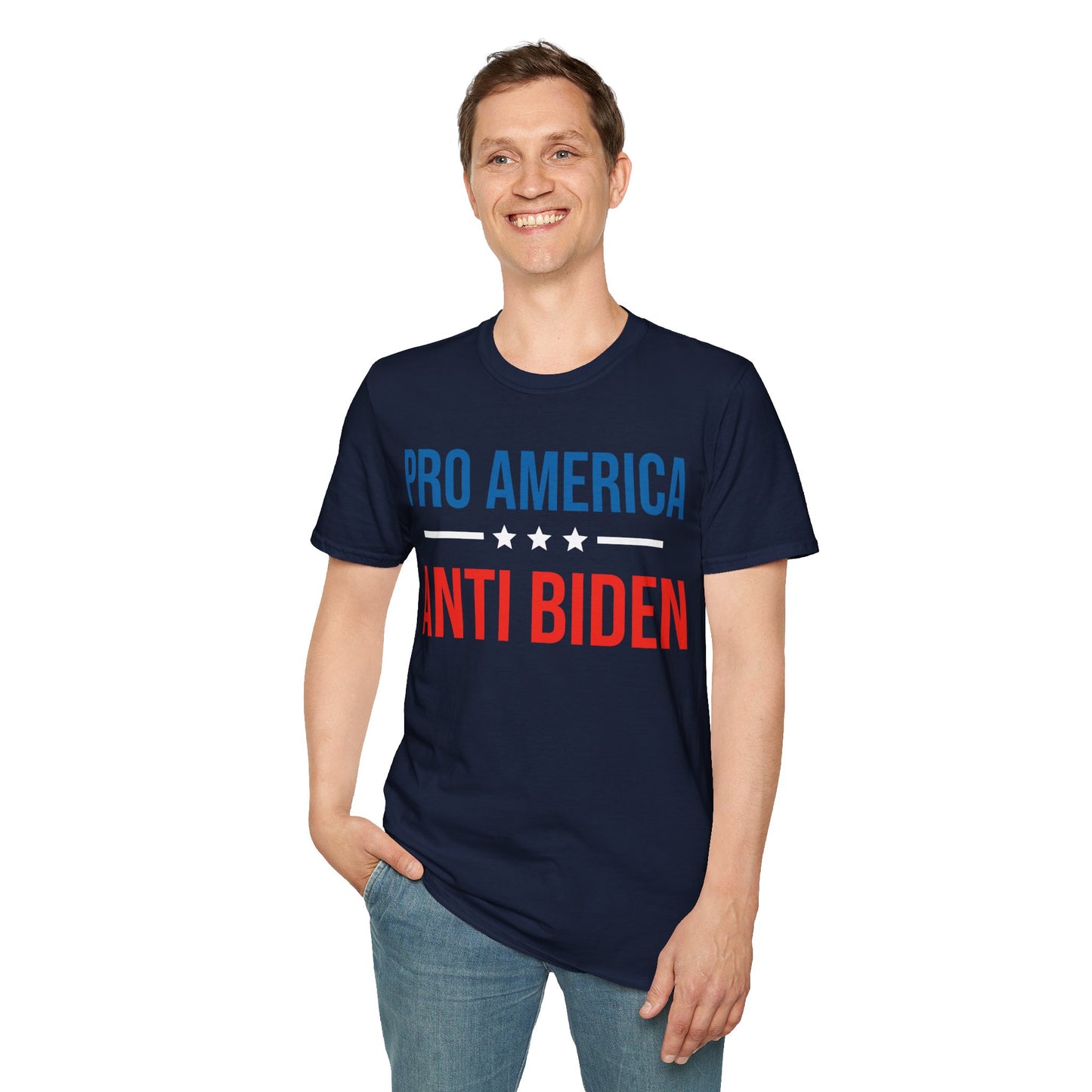 Pro America Anti Biden Flag Impeach Joe Biden Anti-Biden 8646 T-Shirt Men Women