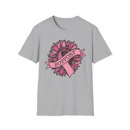 Sunflower Pink Breast Cancer Awareness Women Warrior T-Shirt For Men Women