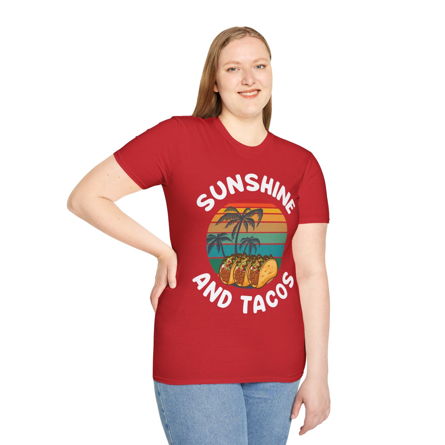 Sunshine And Tacos Taco Lovers Foodie Food Beach T-Shirt Men Women