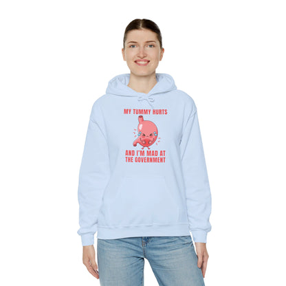 Funny My Tummy Hurts And I'm MAD At The Government Meme Sarcastic Hoodie