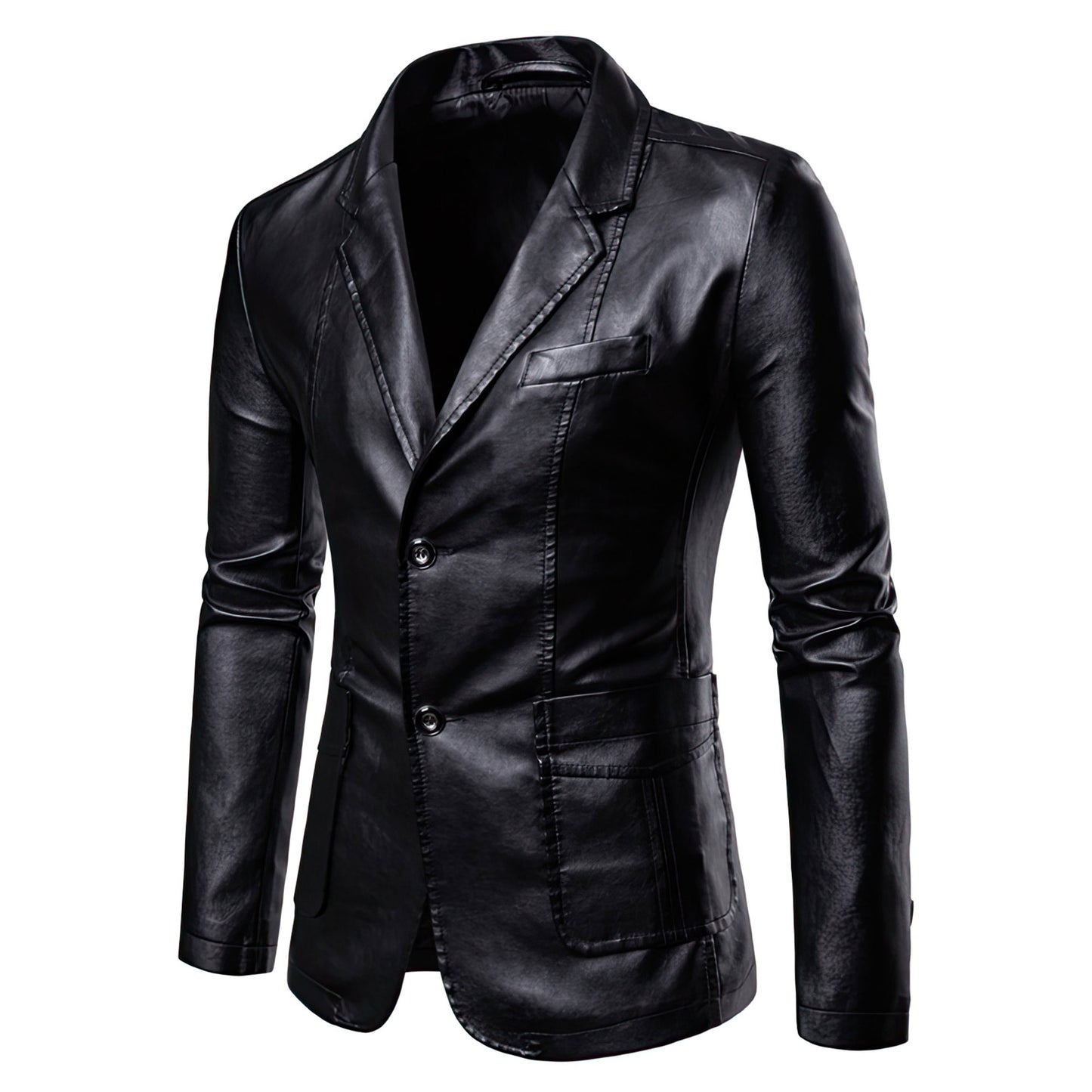 Men's Leather Jacket Dress Suit Coat Men Business Casual Blazers Leather Blazer Man Genuine Leather Jackets