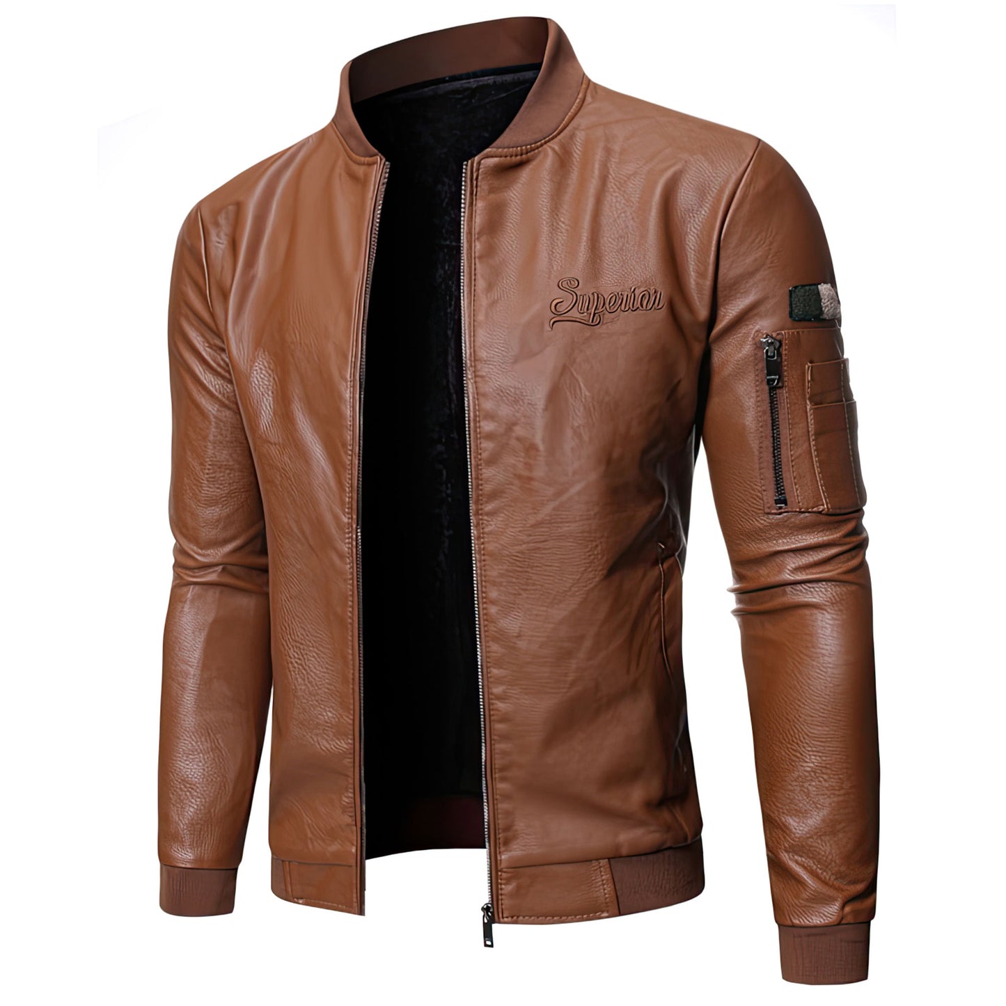 Mens Slim Fit Leather Jacket Motorcycle Faux Leather Jackets Coat Men Warm Genuine Leather Jackets