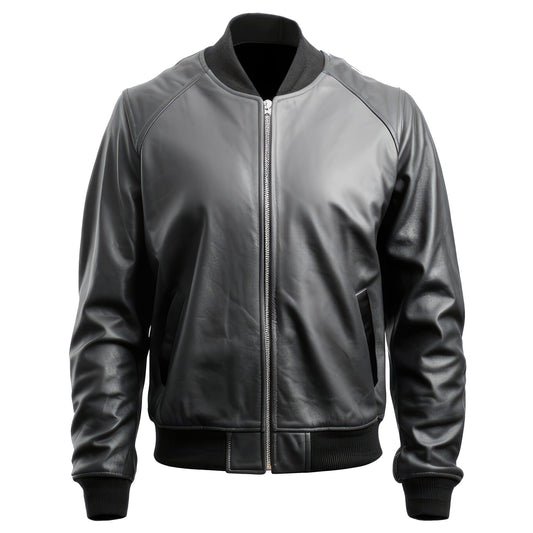 Mens Varsity College Varsity Jackets Bomber Zipper Genuine Leather Jackets