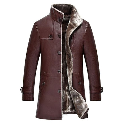 Men's Fur Casual Jacket Thick and Warm Thick Leather Coat Genuine Leather Jackets