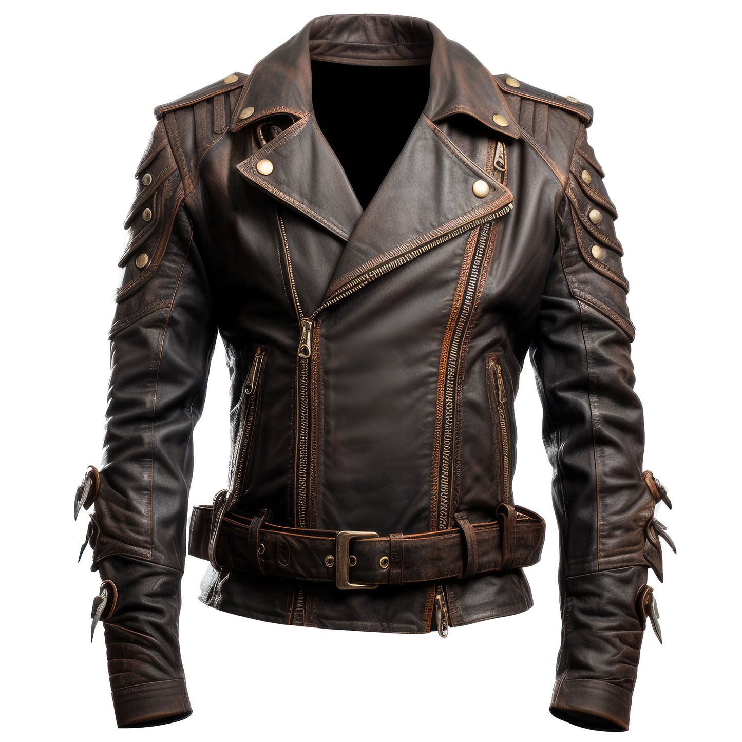 Mens Aviation Genuine Leather Jacket Military Lapel Zipper Pilot Brown Vintage Leather Jackets