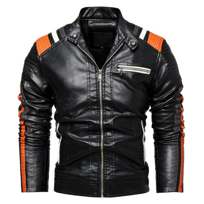 Men's Motorcycle Biker Jacket PU Leather Outwear Outdoor Winter Padded Thickened Streetwear Genuine Leather Jackets