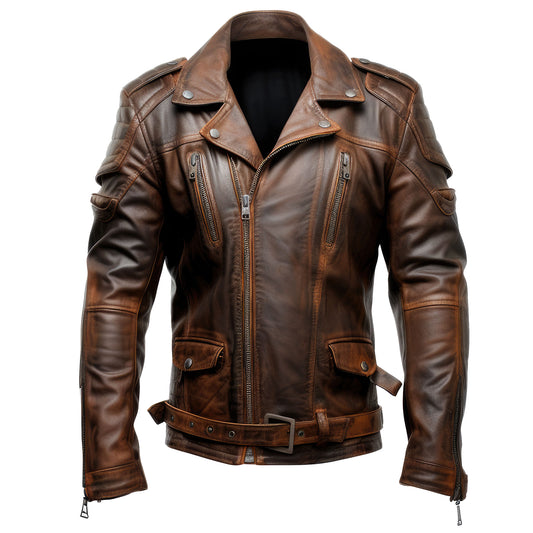 Mens Aviation Genuine Leather Jacket Military Lapel Zipper Pilot Brown Leather Jackets