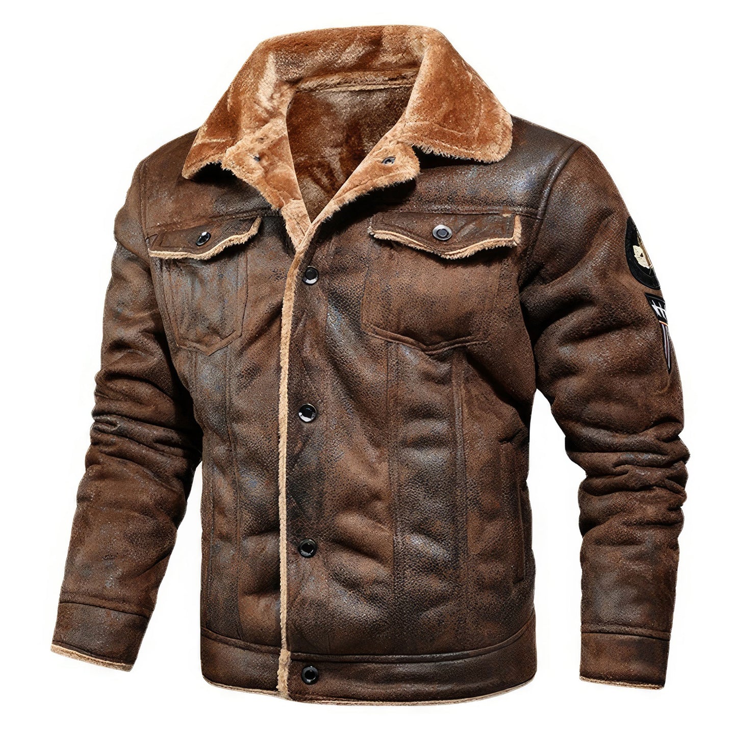 Mens Velvet Thicken Warm Leather Jacket Casual Men's Coats Slim Fit Genuine Leather Jackets