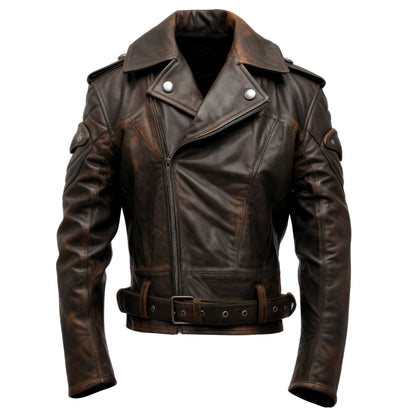 Mens Aviation Genuine Leather Jacket Military Lapel Zipper Pilot Leather Jackets
