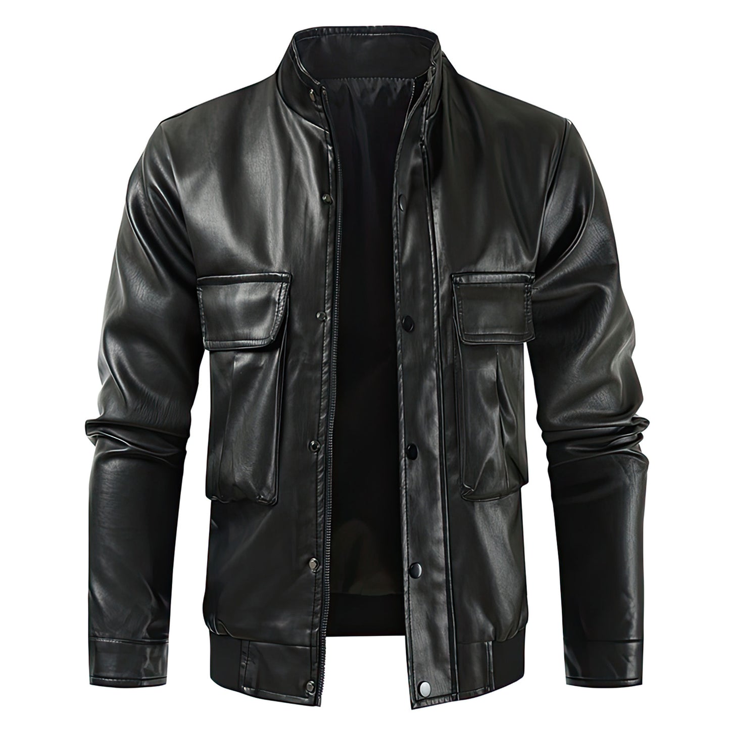 Mens Leather jacket Slim Fit Stand Collar Male Anti-Wind Motorcycle Lapel Diagonal Zipper Men Coat Genuine Leather Jackets