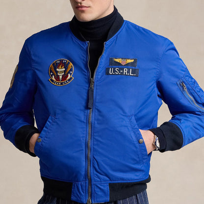 Team USA 2024 Athletic Modern Style Cotton Polyester Viscose Lining Blue Varsity Jacket For Men And Women