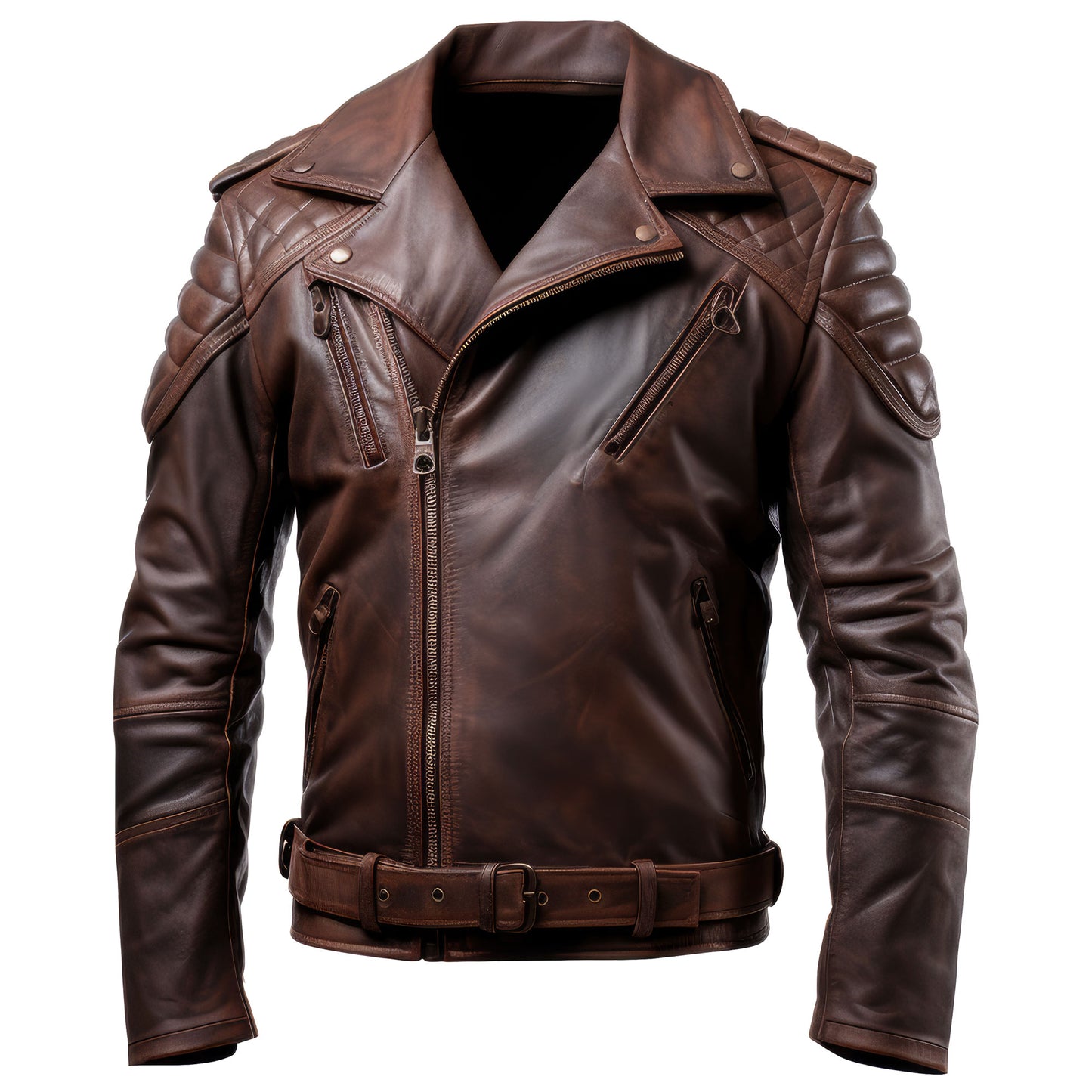 Mens Military Genuine Leather Jacket Aviation Lapel Zipper Pilot Vintage Leather Jackets