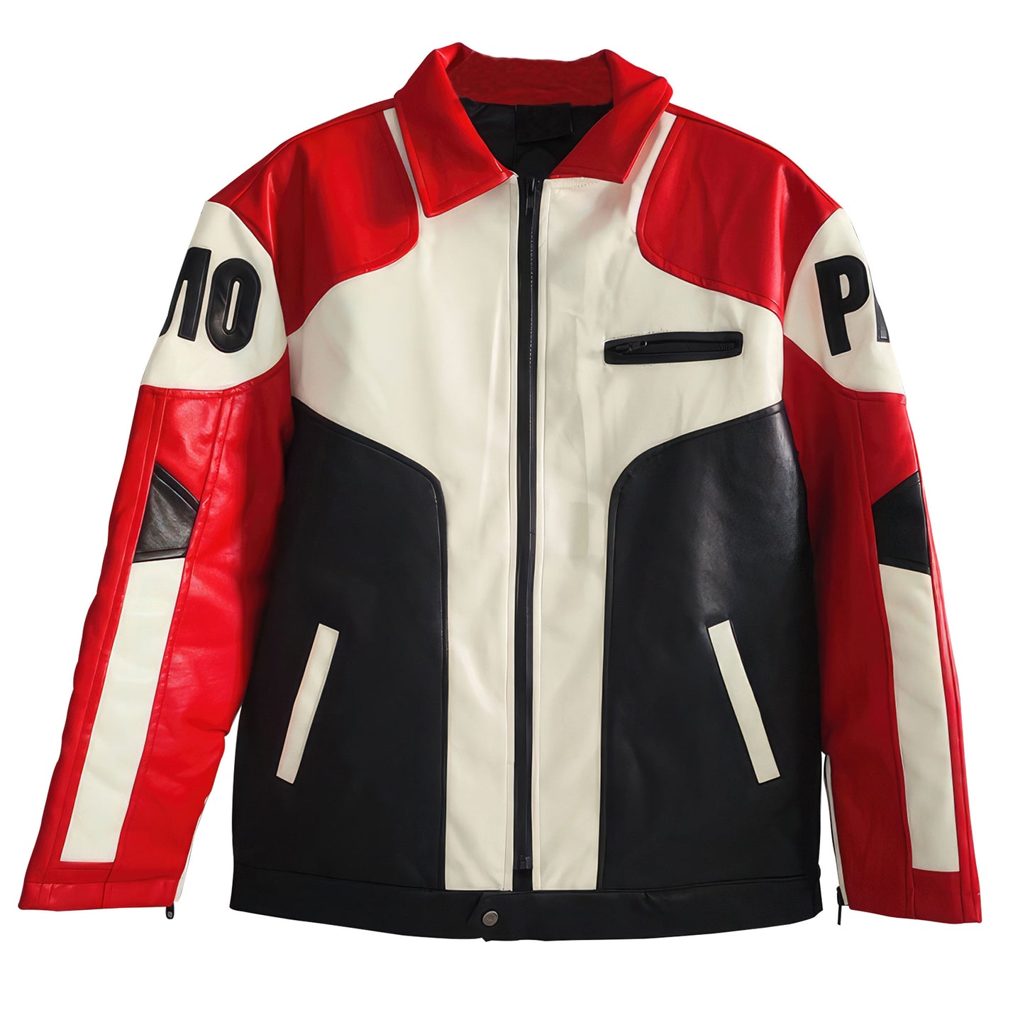 Retro Color Matching Motorcycle Leather Jacket For Men Loose Jacket For Man Genuine Leather Jackets