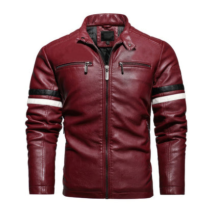 Mens Leather Jackets Men's Motorcycle Genuine Leather Jacket Coat Embroidery Leather Coat