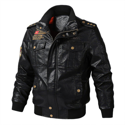 Men's Leather Jackets Spring Autumn Casual Loose Men Motorcycle Leather Coat Men Windproof Zipper Genuine Leather Jackets