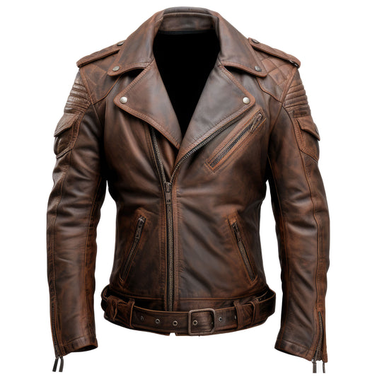 Mens Classic Aviation Genuine Leather Jacket with Military Lapel Zipper Pockets Pilot Leather Jackets