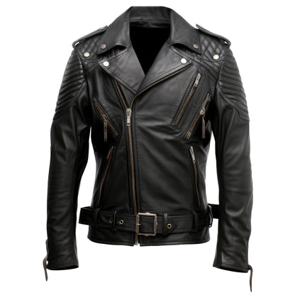 Mens Aviation Genuine Leather Jacket Military Black Lapel Zipper Pilot Vintage Leather Jackets