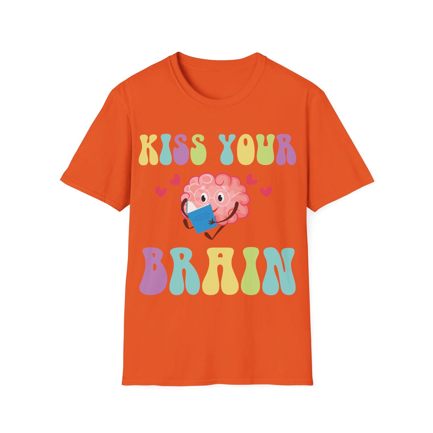 Funny Back To School Kiss Your Brain Cute Teacher Appreciation T-Shirt For Men Women T-Shirt