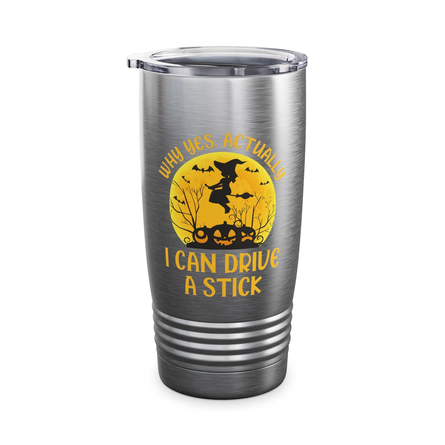 Funny Why Yes Actually I Can Drive A Stick Witch Halloween Party Tumbler Girls Women