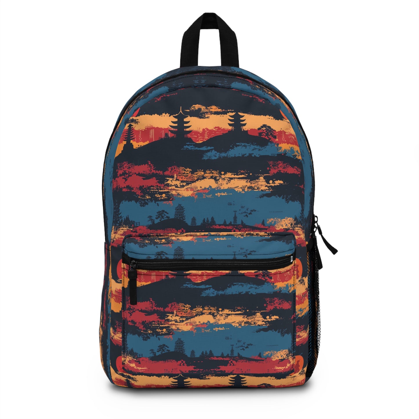 Samurai Sunset Pattern Backpacks For Men Women Kids School Travel, Capacity School Backpacks