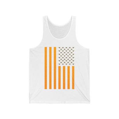 American Flag Honeycomb Honey Bee Beekeeping Beekeeper Birthday Tank Tops For Men