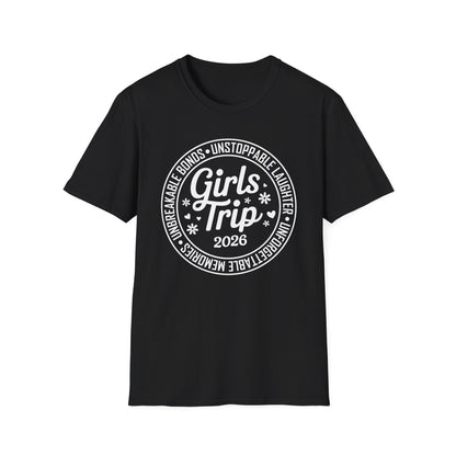 Funny Girls Trip 2026 Friends Weekend Sisters Vacation Matching T-Shirt For Women