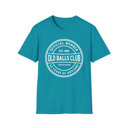 Mens Old Balls Club 40 Years Awesome Forty 40th Birthday Farthers Day T-Shirt