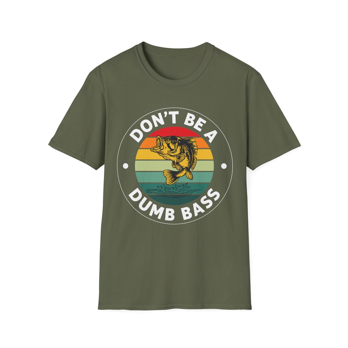 Funny Bass Fishing Don't Be A Dumb Bass Retro Mens Fishing T-Shirt