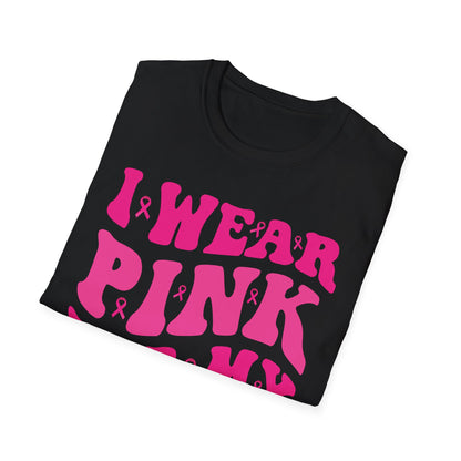 I Wear Pink For My Mama Ribbon Breast Cancer Support Squads T-Shirt For Men Women
