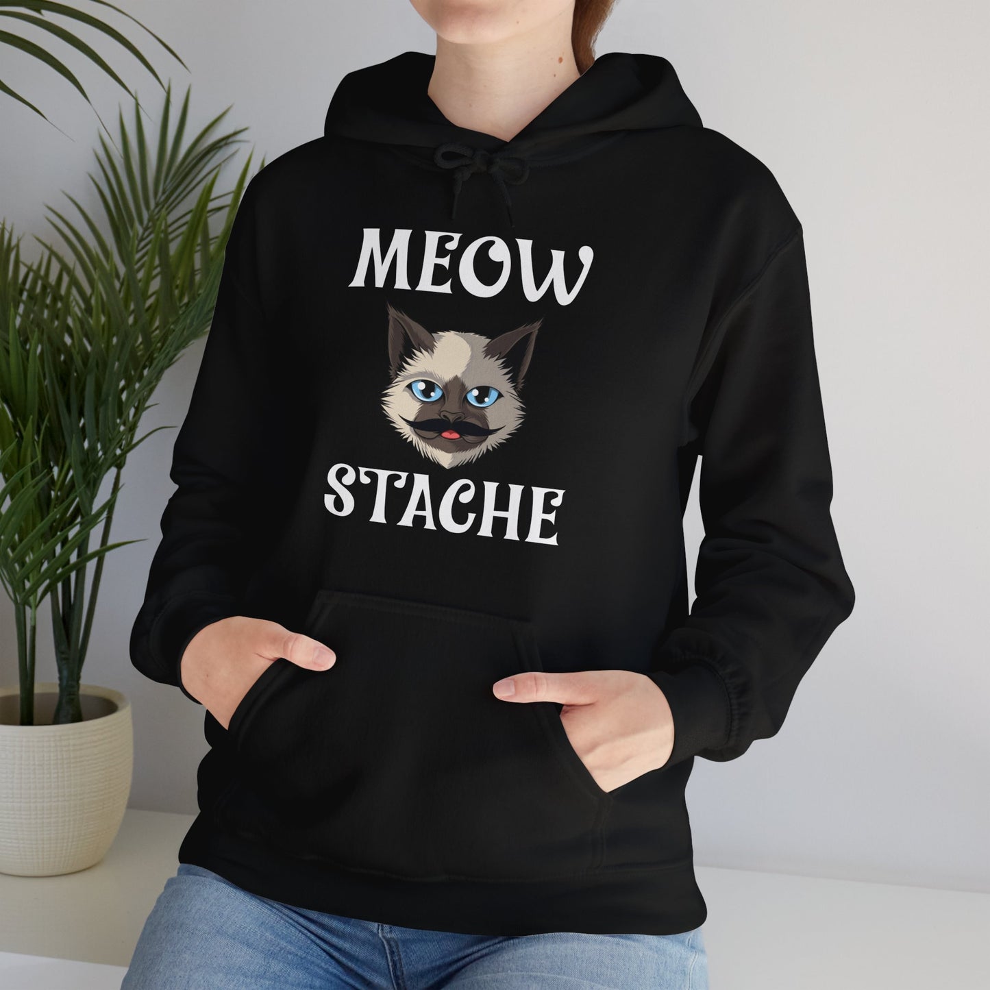 Meowstache Cat Mustache Moustache Beard Bearded Kitten Lovers Hoodie For Men Women Hoodie