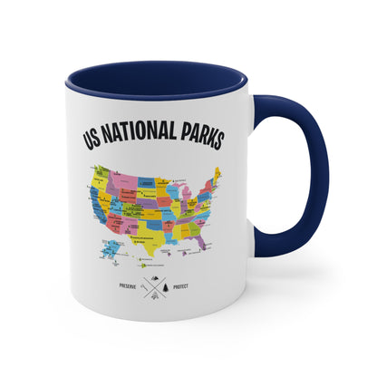 62 National Parks Map Gifts US Park Camping Hiking Coffee Mug Men Women