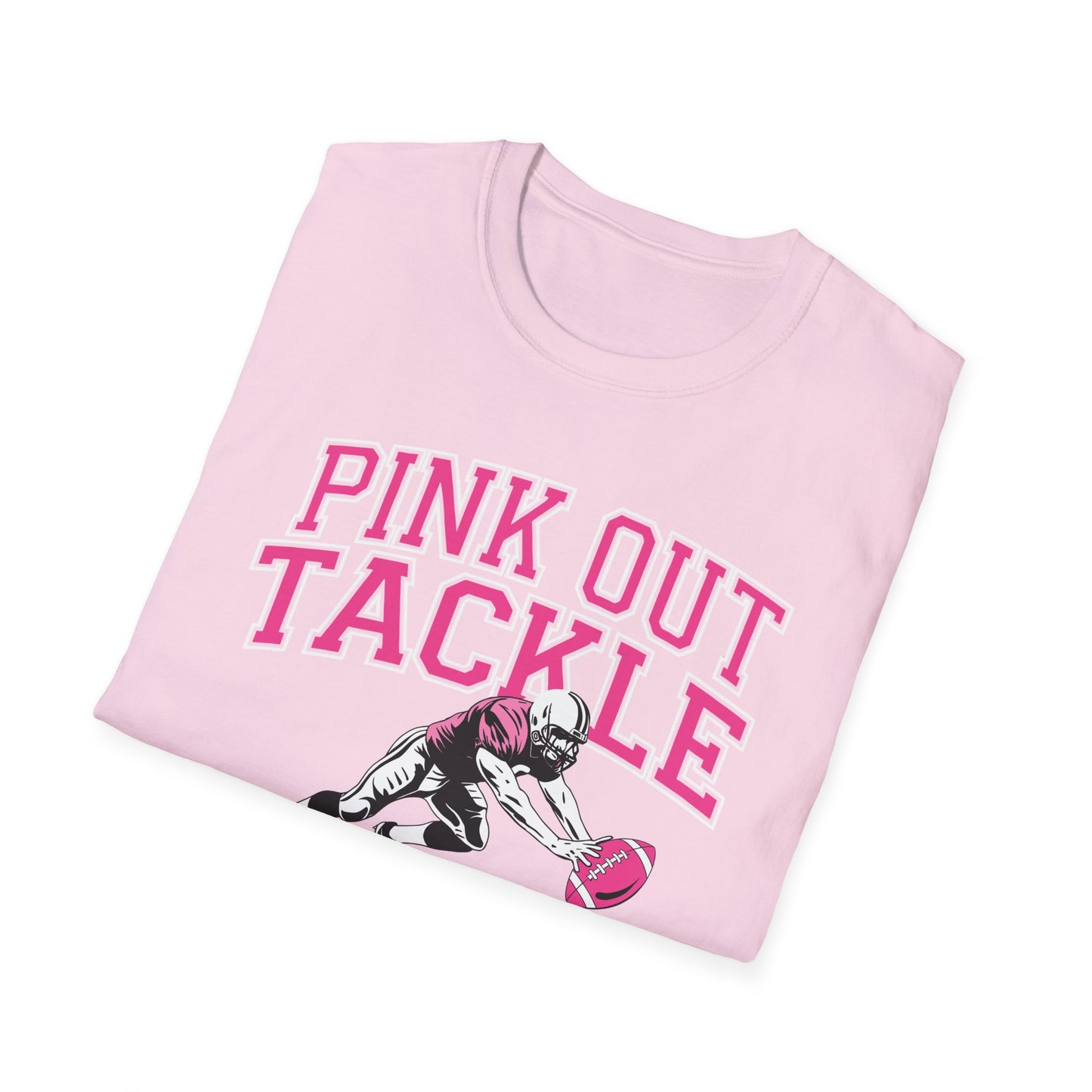 Funny Pink Out Tackle Breast Cancer Awareness American Football T-Shirt For Men Women
