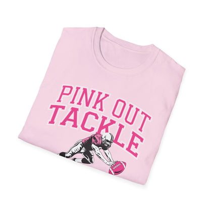 Funny Pink Out Tackle Breast Cancer Awareness American Football T-Shirt For Men Women