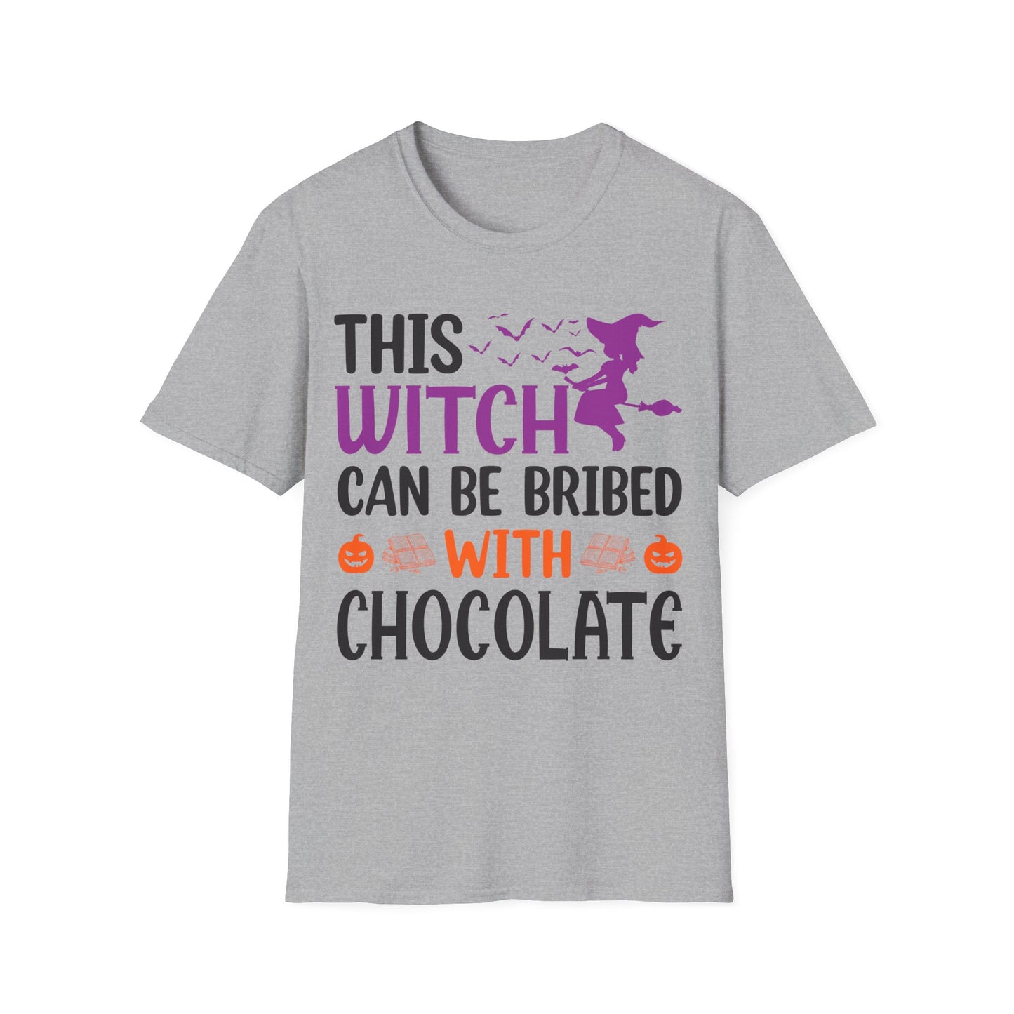 Funny Halloween This Witch Can Be Bribed With Chocolate Lovers Halloween Party T-Shirt Girls Women