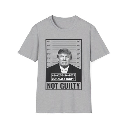 Donald Trump Police Mugshot Not Guilty President Legend 45 47 T-Shirt For Men Women