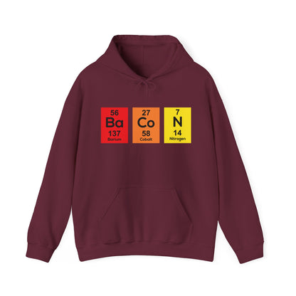 Funny The Chemistry of Bacon Hoodie Funny Nerdy Periodic Table Science Hoodie For Men Women