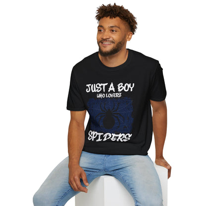 Just A Boy Who Loves Spiders Retro Spider Lover T-Shirt For Men Kids T-Shirt