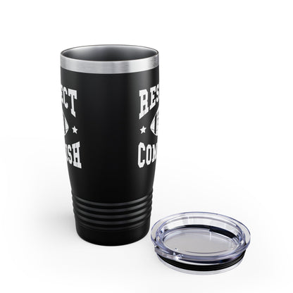 Funny Respect The Commish Fantasy Football Champ mug Best Ever Commish Tumbler Men Women