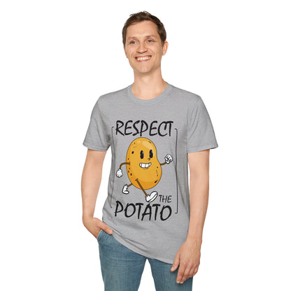 Funny Respect The Potato Gift Men Cute Root Vegetable Lovers Vegan T-Shirt For Men Women T-Shirt