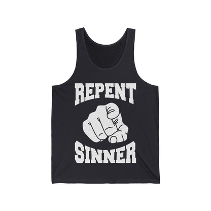 USA Funny Repent Sinner Christian Jesus Bible Tank Tops For Men Women