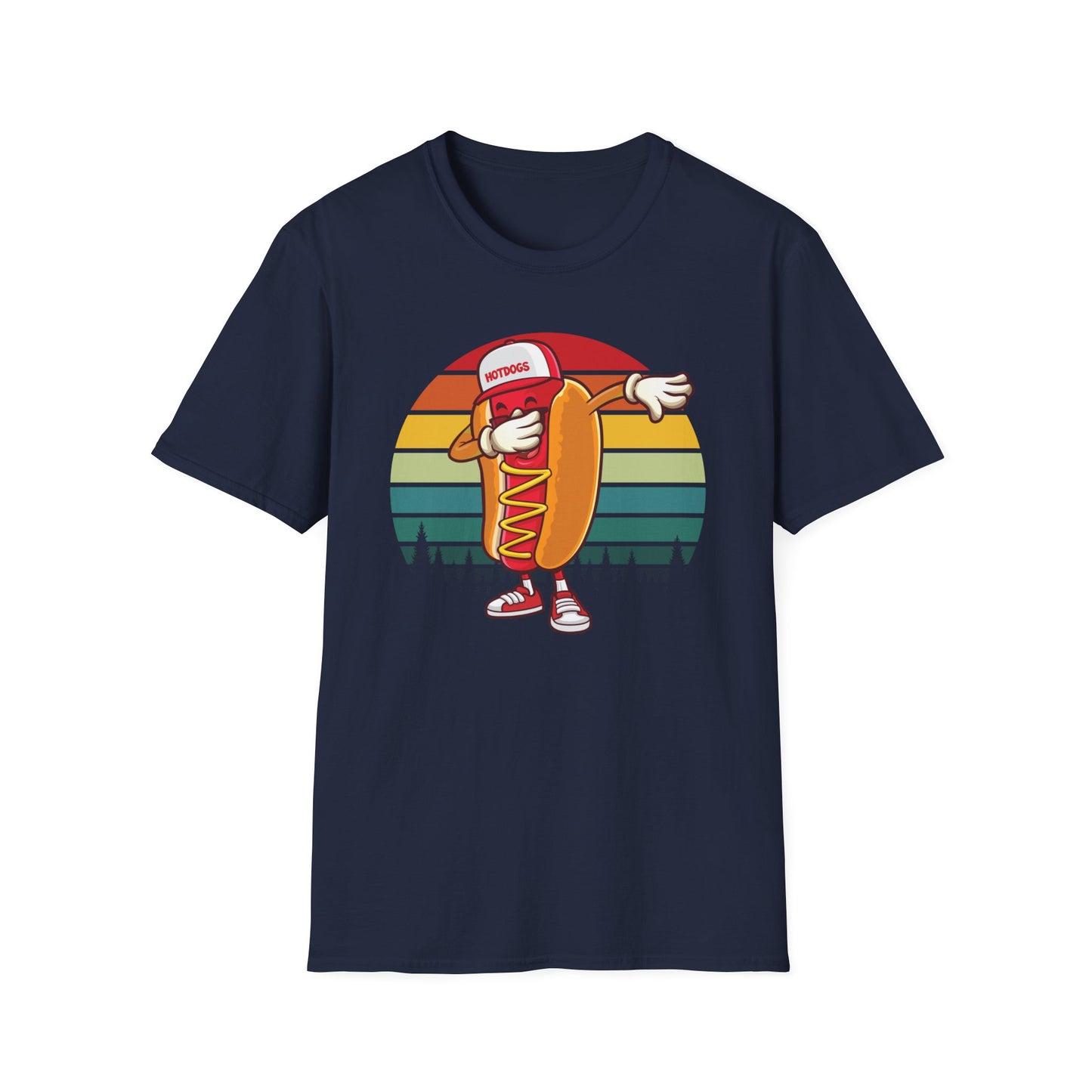 Dabbing Hot Dog Design for Kids Boys Girls Funny Hotdog Gag T-Shirt