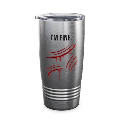 Tiger Claws I'm Fine Bloody Zombie Scary Halloween Costume Tumbler Men Women