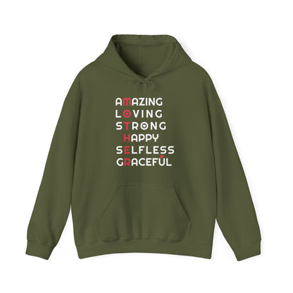 Mother Amazing Loving Strong Happy Selfless Graceful Mothers Day Mom Hoodie