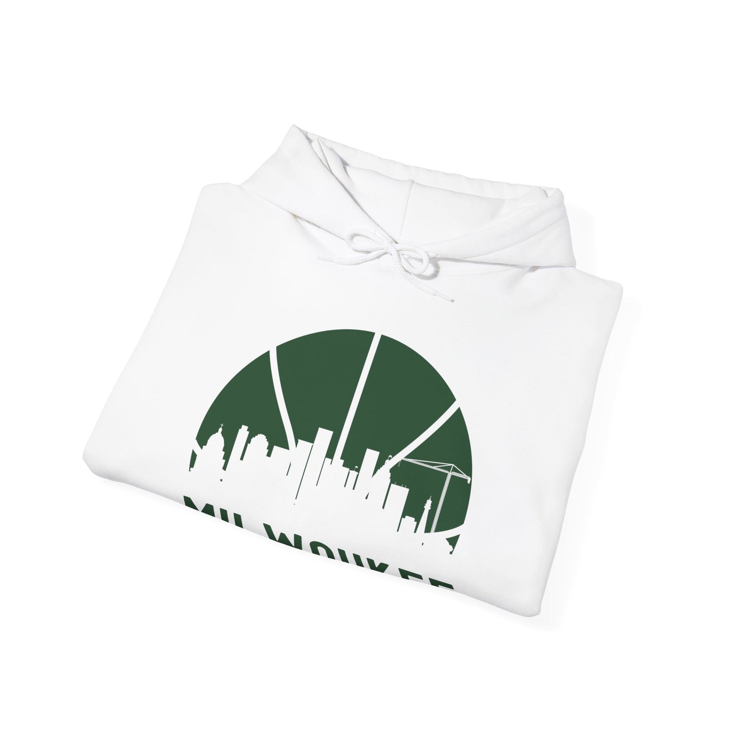 Milwaukee Skyline Wisconsin Cityscape Basketball B-Ball Retro Hoodie For Men Women