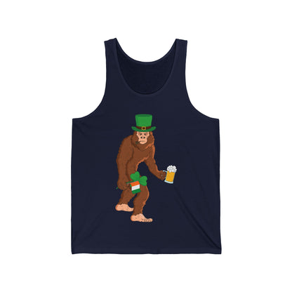 Funny Leprechaun Bigfoot St Patricks Day Sasquatch Irish Flag Tank Top For Men Women Tank Top