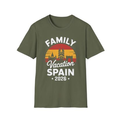 Family Vacation Spain 2026 Traveler Trip Tour T-Shirt For Men Women Tourist