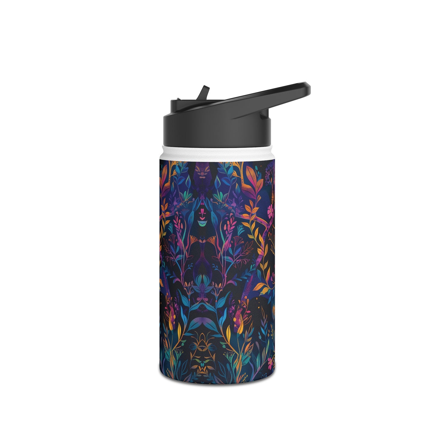 Mystical Forest Pattern Stainless Steel Water Bottle with Twist-on Lid and Double-Wall Vacuum Insulation