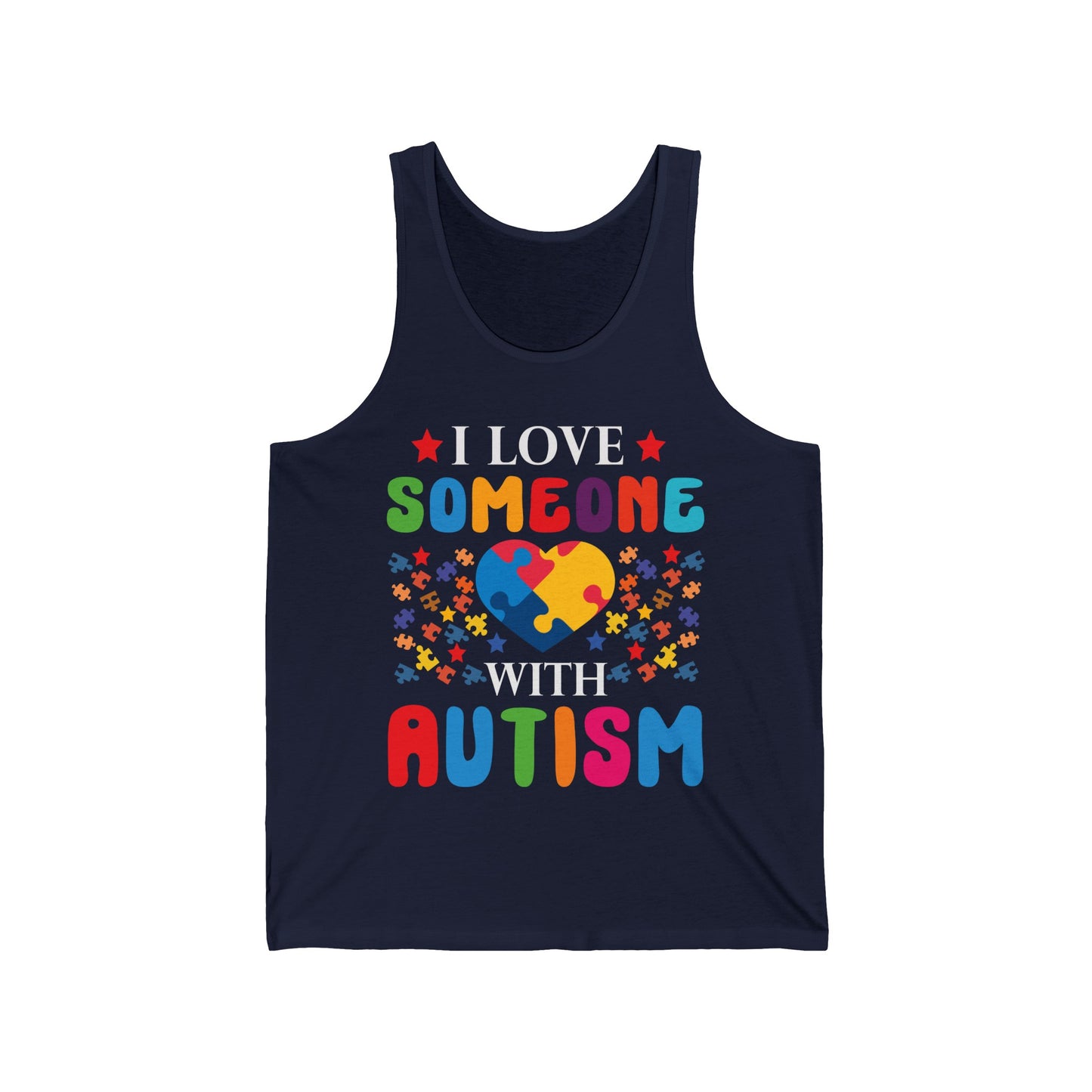 Funny I Love Someone with Autism Awareness Tank Top For Men Women