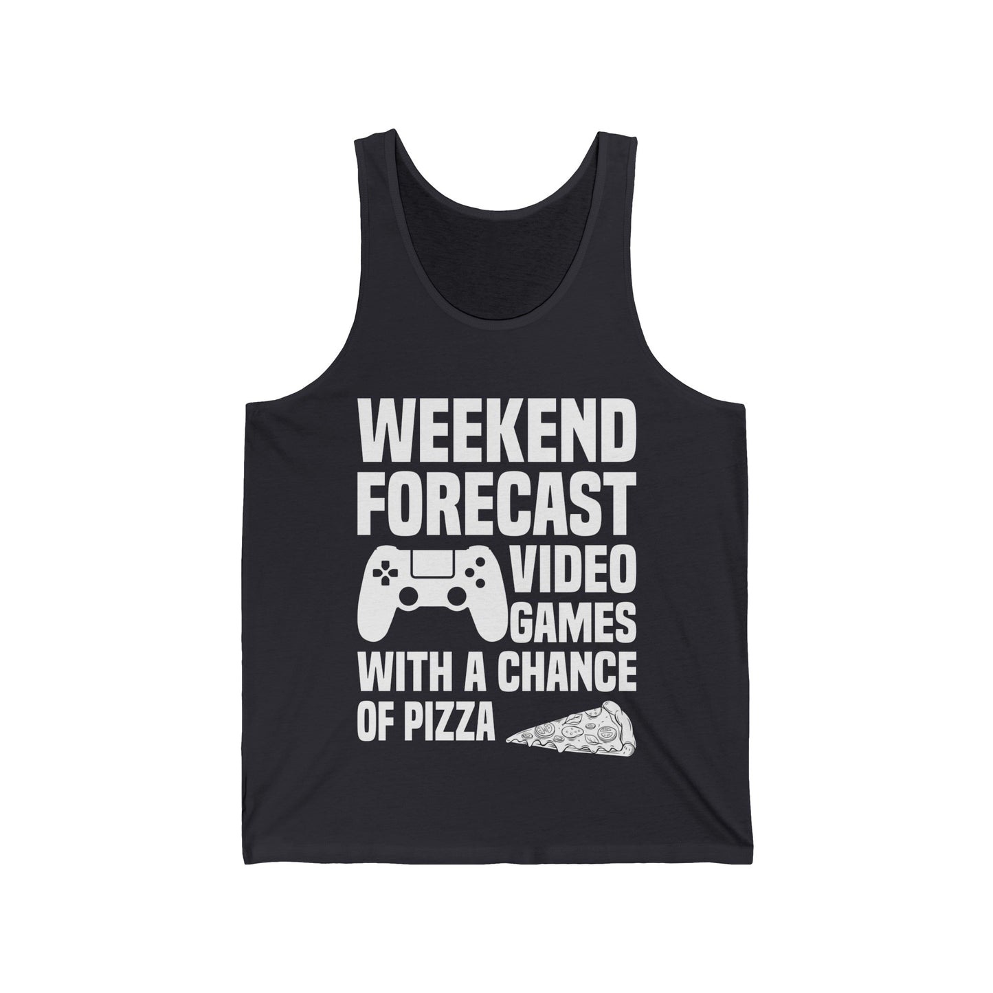 Funny Weekend Forecast Video Games and Pizza Gamer Gaming Tank Tops Men Women