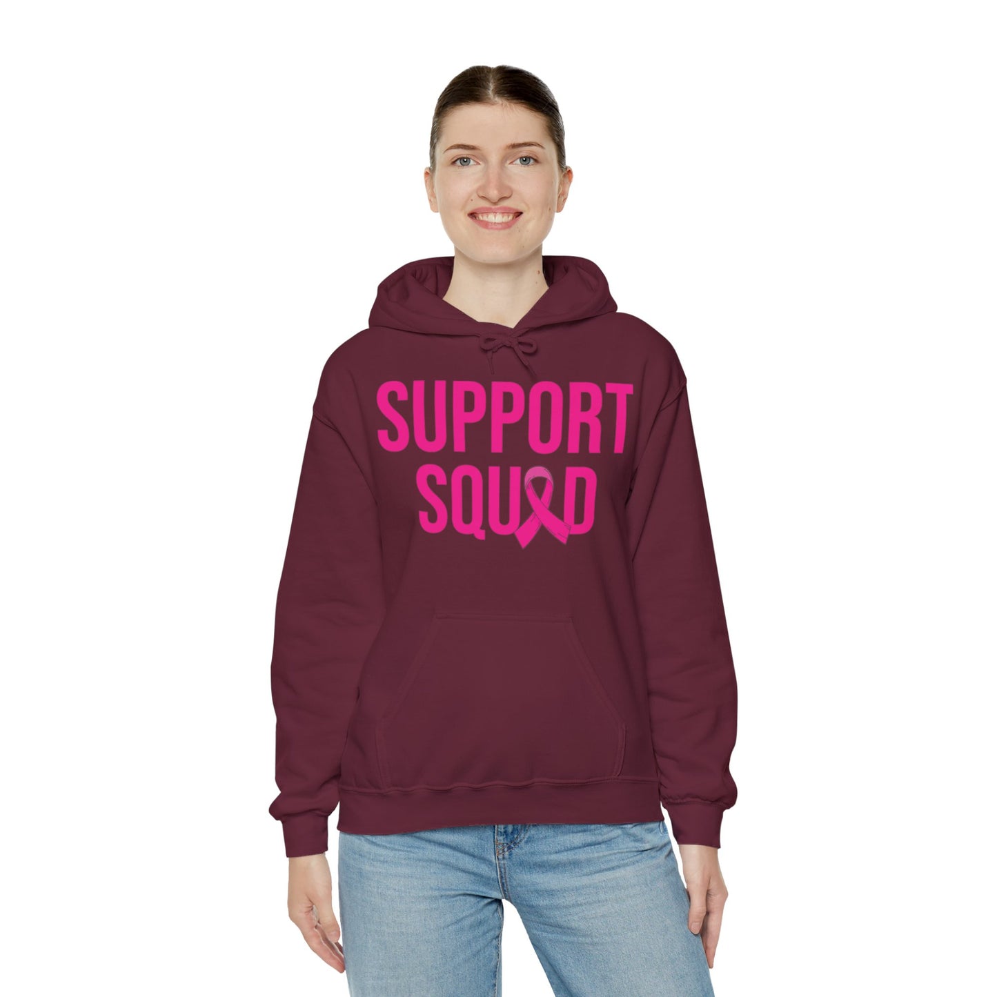 Support Squad Breast Cancer Warrior Awareness October Pink Hoodie
